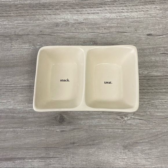 Rae Dunn Divided Snack Serving Dish Trinket Tray - Picture 1 of 5